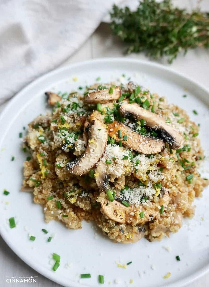 Garnélás/csirkés-zöldséges quinoa rizottó